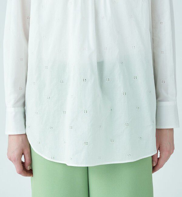 Ballsey「Bモチーフエンブロイダリー スタンドカラーブラウス」|シャツ・ブラウス|