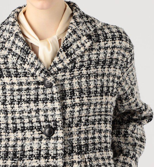 TOMORROWLAND collection「ファンシーハウンドトゥース ロングコート」|チェスターコート|