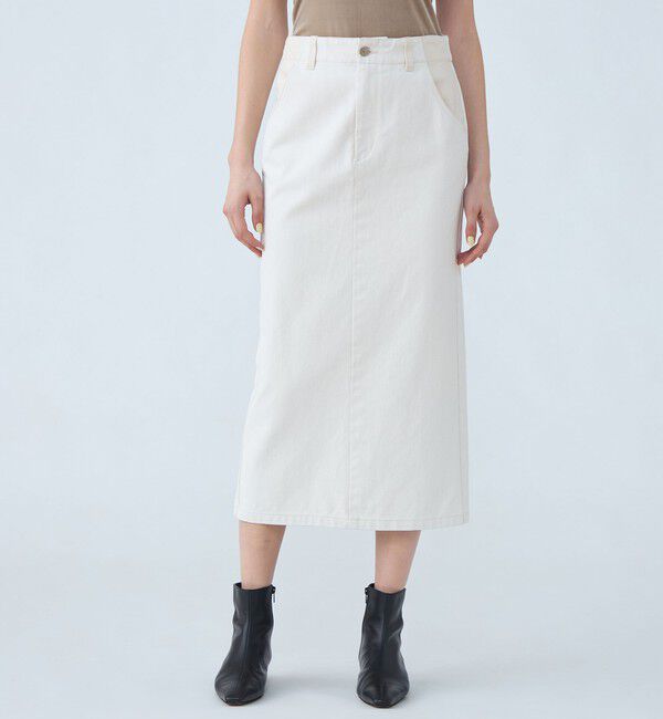MACPHEE「ピグメントドリルクロス Iラインスカート」|タイト|