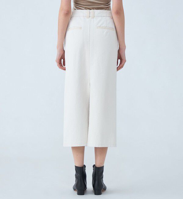 MACPHEE「ピグメントドリルクロス Iラインスカート」|タイト|