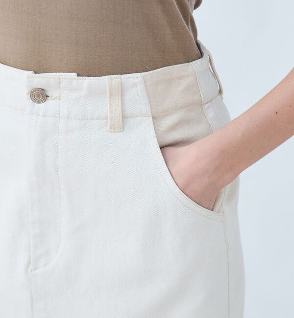 MACPHEE「ピグメントドリルクロス Iラインスカート」|タイト|