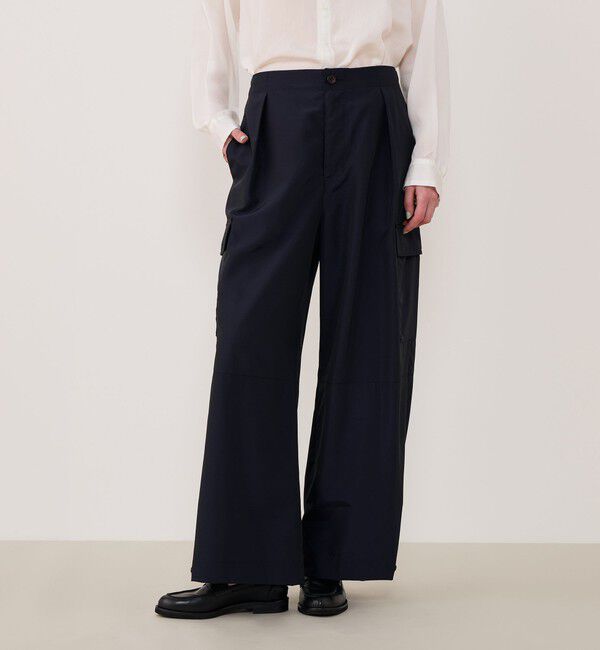 GALERIE VIE「ナイロンシルクタフタ タックカーゴパンツ」|カーゴ|