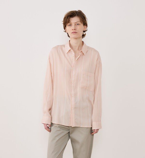 GALERIE VIE「セルロースシルクブロード メンズライクシャツ」|シャツ・ブラウス|