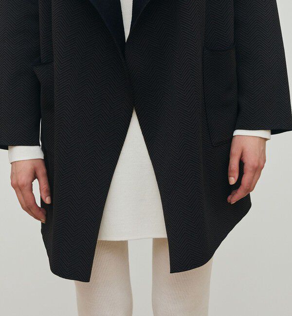DES PRES「ヘリンボーンダブルフェイス トライアングルカラーコート」|その他|