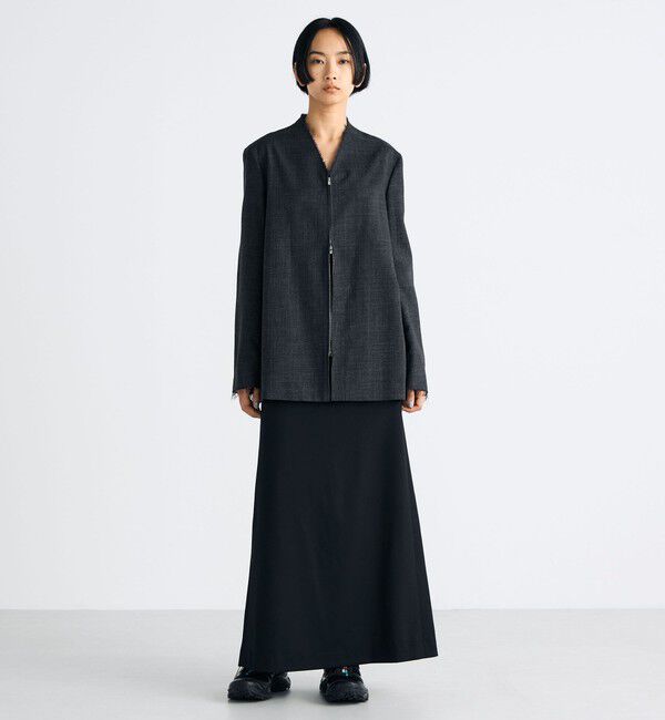 Edition「ウールビエラ ジップジャケット」|ノーカラージャケット|