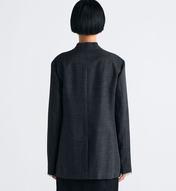 Edition「ウールビエラ ジップジャケット」|ノーカラージャケット|