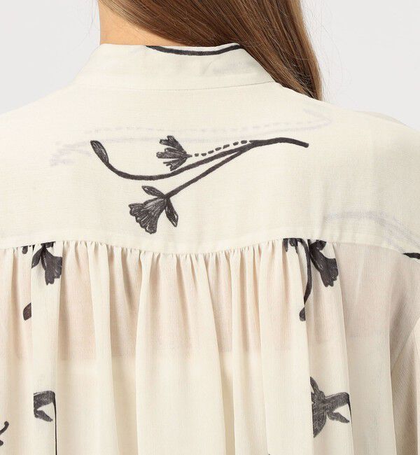 DES PRES「シングルフラワープリント チュニックブラウス」|シャツ・ブラウス|