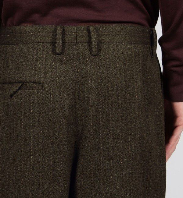 TOMORROWLAND MENS「ウールアクリルナイロンストライプ 2プリーツストレートパンツ 」|その他|