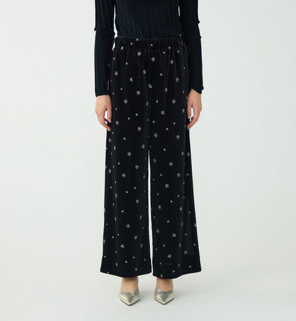 Ballsey「メッシュベロアエンブロイダリー サイドドロストパンツ」|その他|