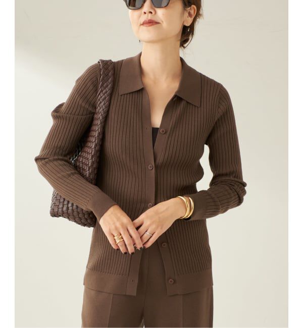 Plage「Collar Wide Rib カーディガン」|カーディガン|