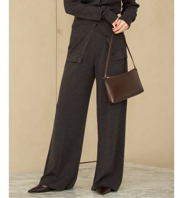 Plage「Center Crease Knit パンツ」|その他|ブラウン