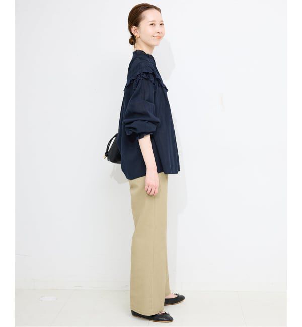 SLOBE IENA「《WEB・一部店舗限定/追加》フリルピンタックブラウス」|シャツ・ブラウス|