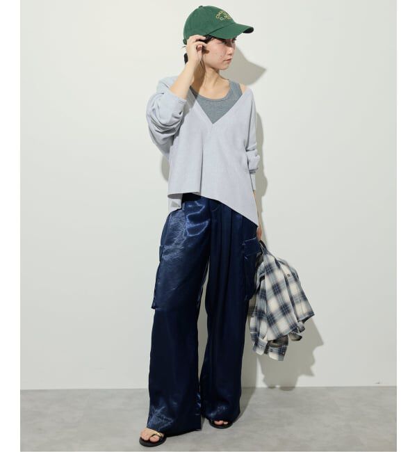 SLOBE IENA「スムースオーバーVネックニット」|ニット・セーター|