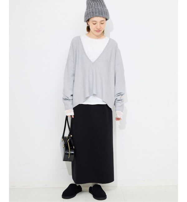 SLOBE IENA「スムースオーバーVネックニット」|ニット・セーター|