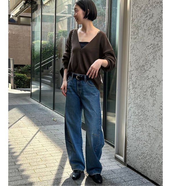 SLOBE IENA「スムースオーバーVネックニット」|ニット・セーター|