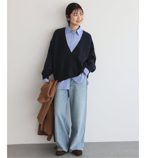 SLOBE IENA「スムースオーバーVネックニット」|ニット・セーター|