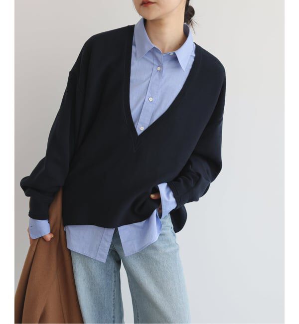 SLOBE IENA「スムースオーバーVネックニット」|ニット・セーター|