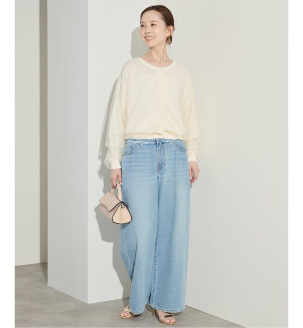 SLOBE IENA「2WAYチュールコンビニットカーディガン」|カーディガン|