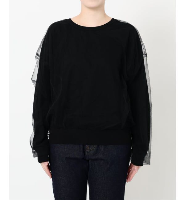 SLOBE IENA「2WAYチュールコンビニットカーディガン」|カーディガン|