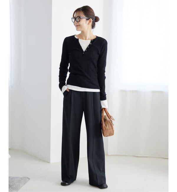 SLOBE IENA「《WEB限定/追加》スイビハイゲージヘンリープルオーバー」|ニット・セーター|