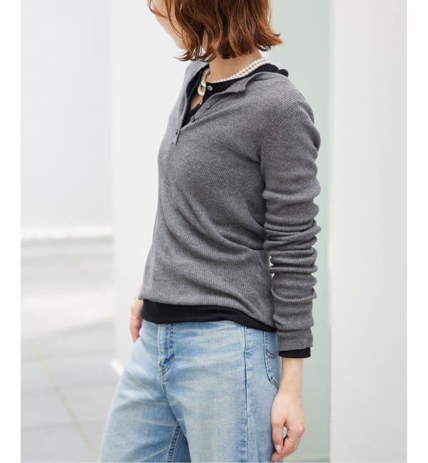 SLOBE IENA「《WEB限定/追加》スイビハイゲージヘンリープルオーバー」|ニット・セーター|