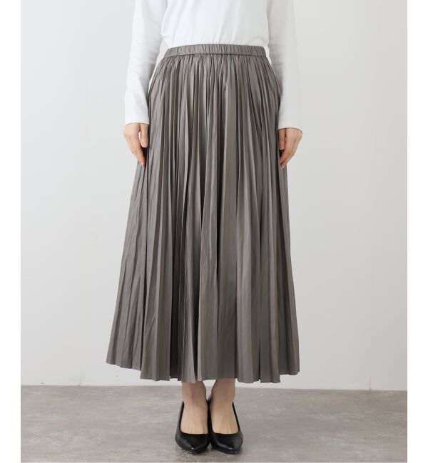 IENA「レザーライクサテンプリーツスカート」|スカート|