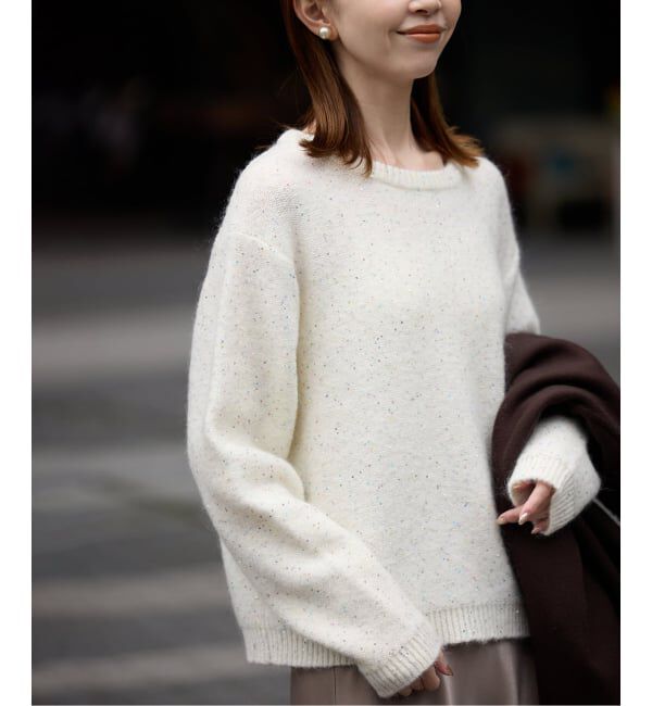 SLOBE IENA「スパンコールニット」|ニット・セーター|ホワイト
