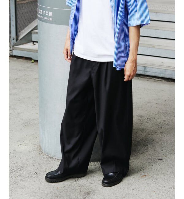 JOURNAL STANDARD「TRモダン ワイド スラックス」|スラックス|ブラック