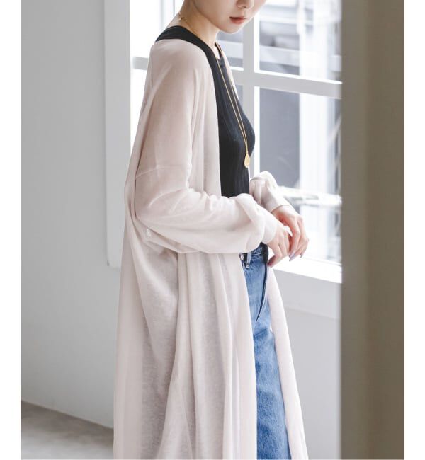 NOBLE「《予約》18Gシアーロングカーディガン」|カーディガン|