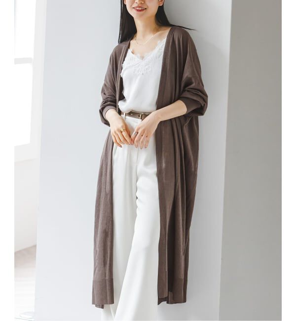 NOBLE「《予約》18Gシアーロングカーディガン」|カーディガン|