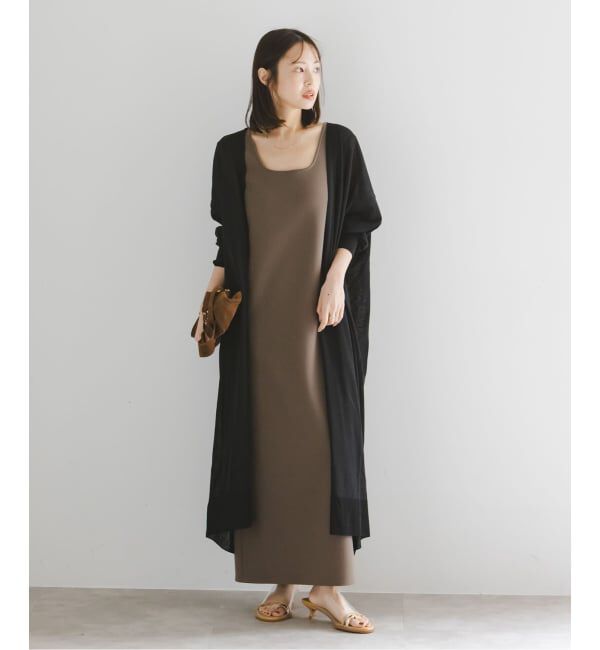 NOBLE「《予約》18Gシアーロングカーディガン」|カーディガン|