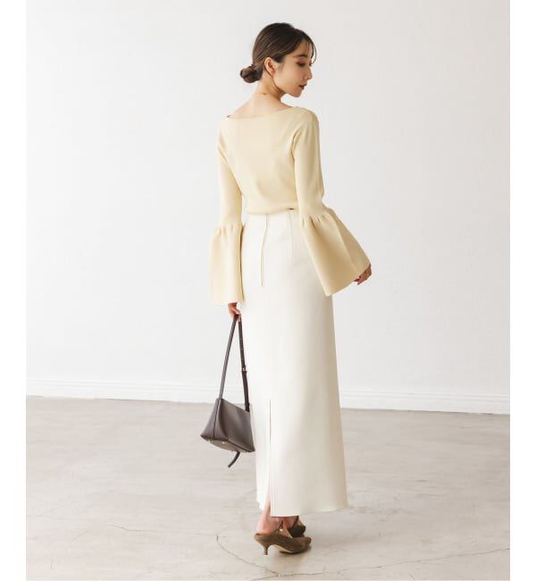 NOBLE「《追加予約》【洗える】コンフォートジャージーライクタイトスカート9」|スカート|