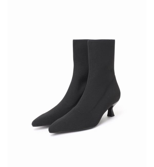  「5cmポインテッドニットショートブーツ」|ショートブーツ|