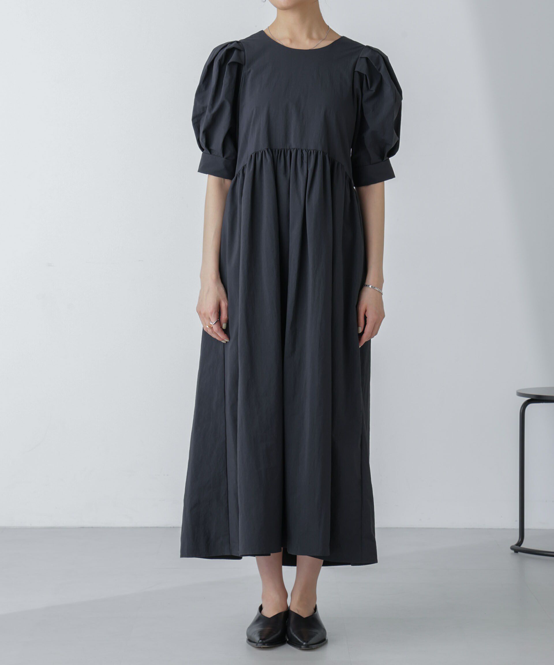 nano･universe「「星玲奈&times;NANO universe」タックスリーブタスランマキシワンピース」|ワンピース|