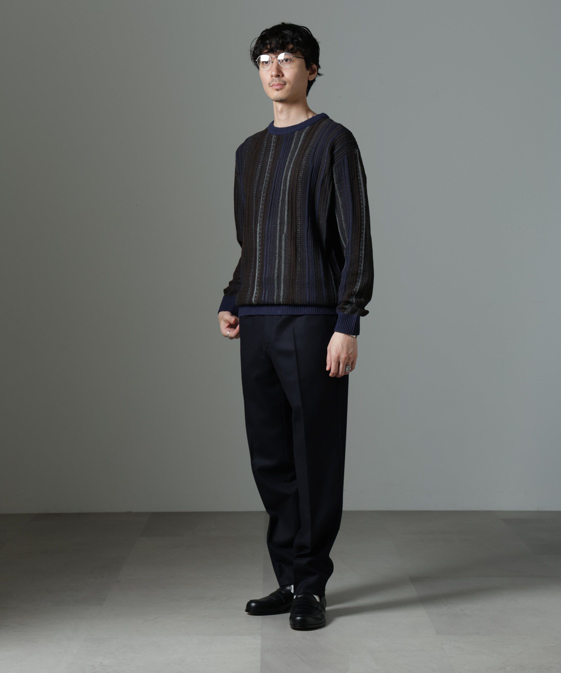 nano･universe「ジャガードヴィンテージライクニット」|ニット・セーター|