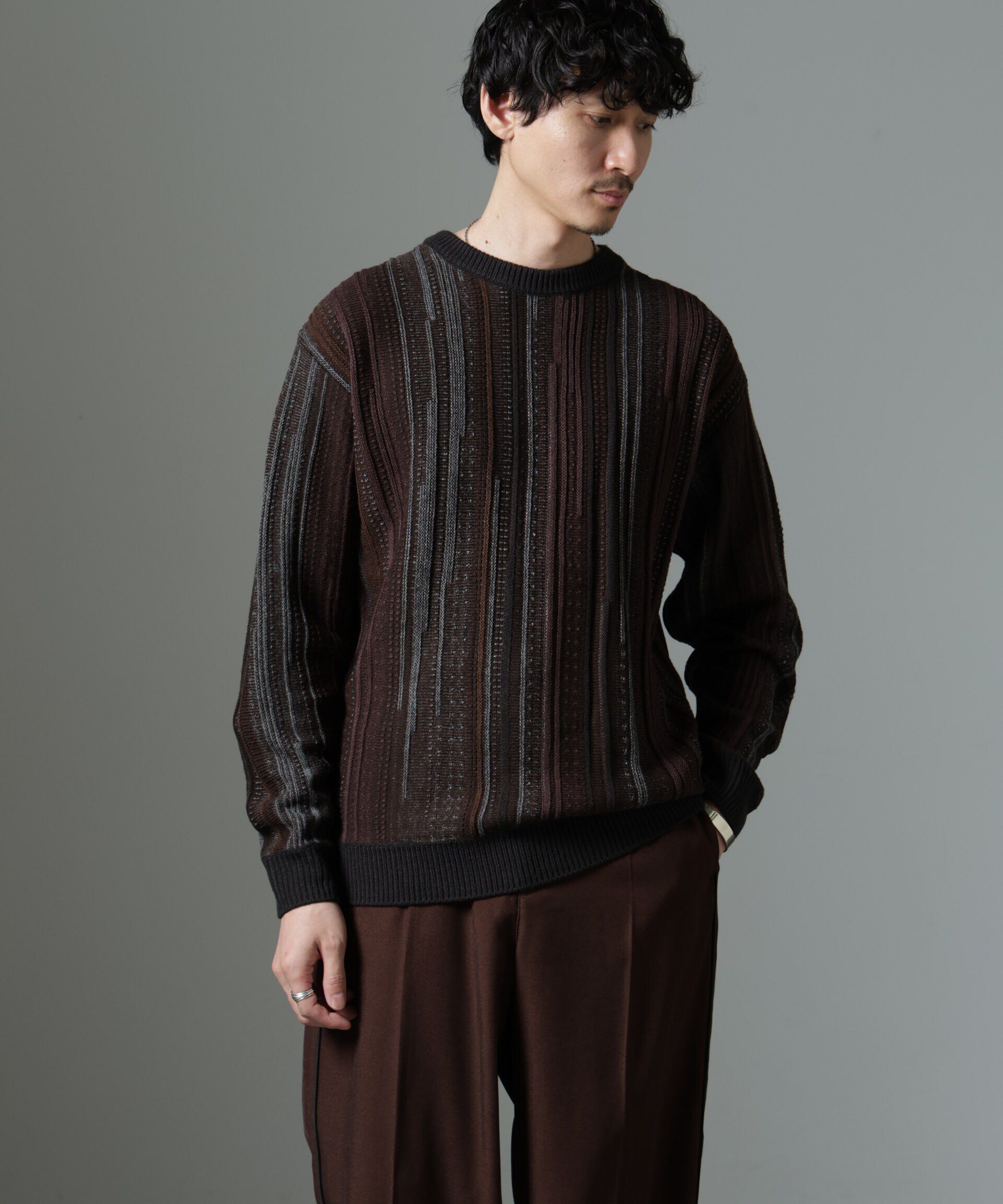 nano･universe「ジャガードヴィンテージライクニット」|ニット・セーター|