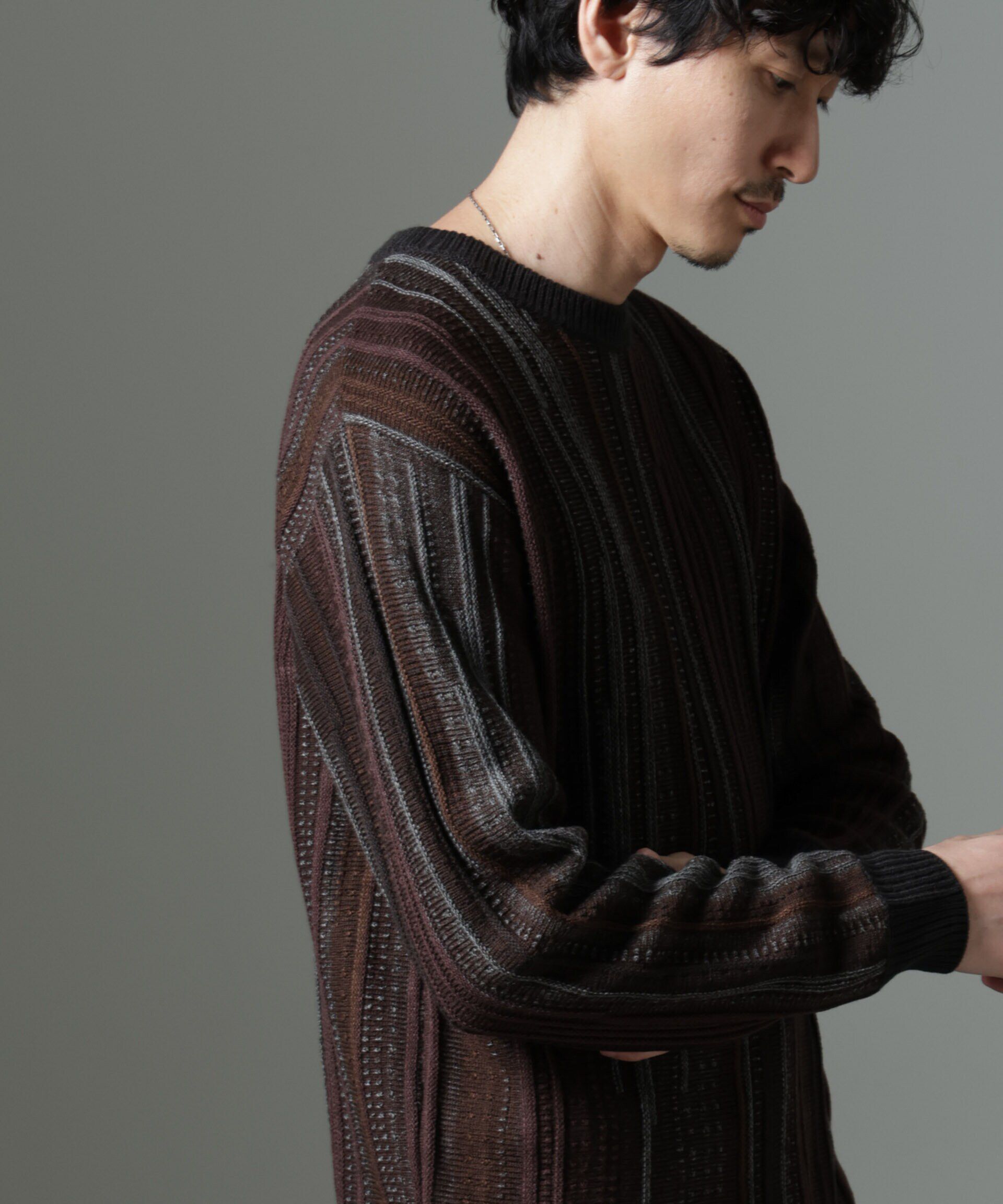 nano･universe「ジャガードヴィンテージライクニット」|ニット・セーター|