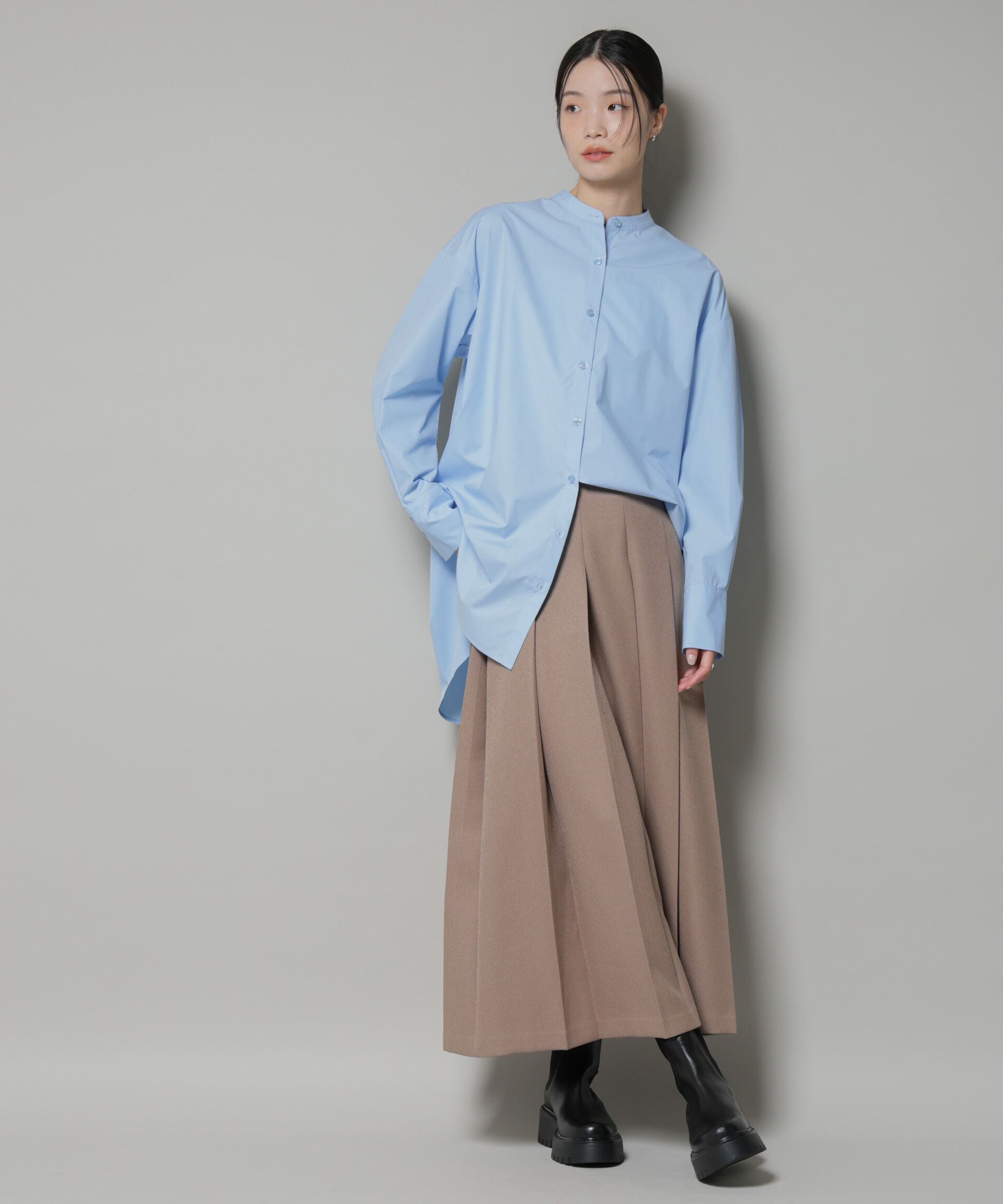 nano･universe「ワイドプリーツロングスカート」|スカート|