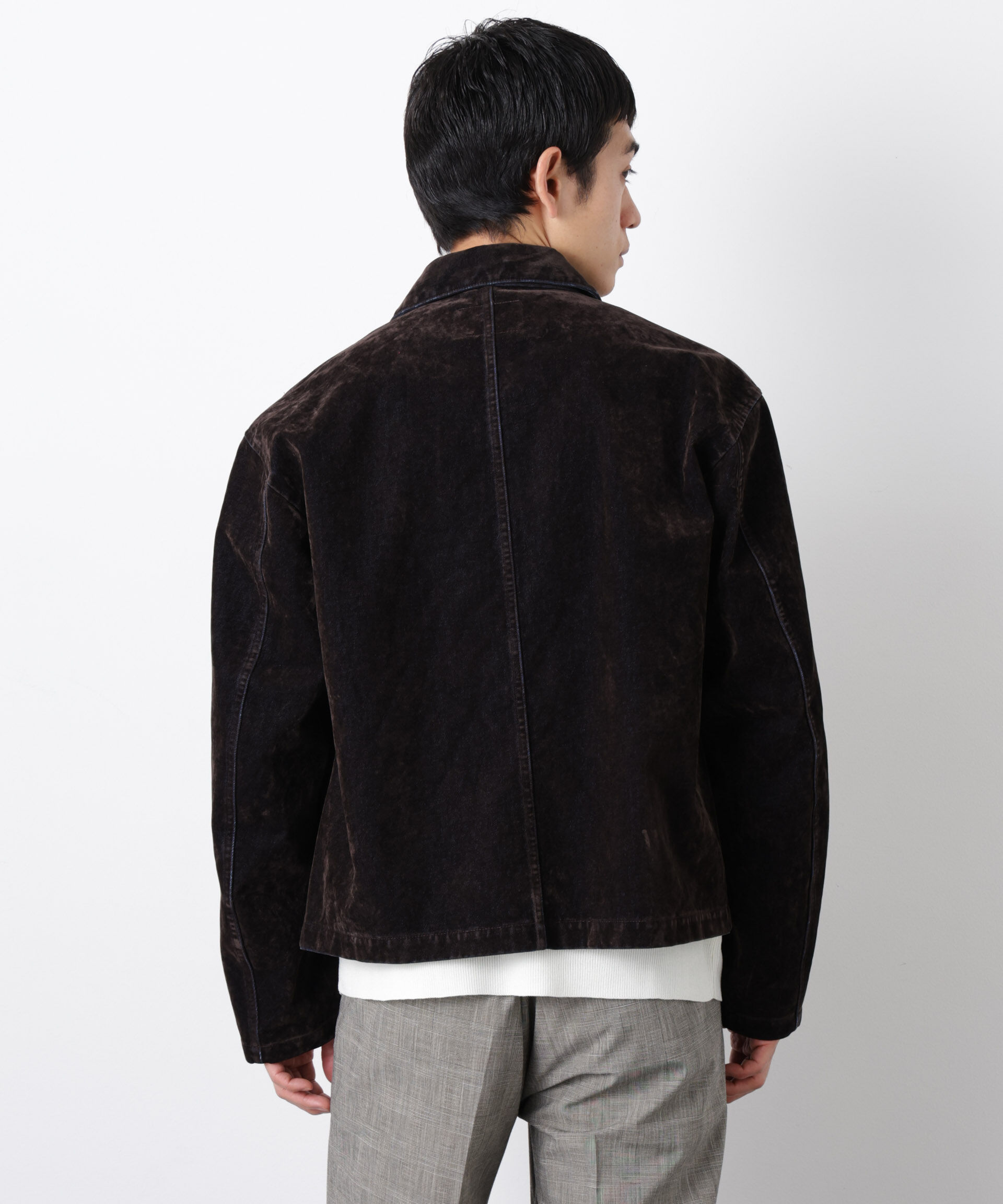nano･universe「フロッキーデニム スポーツジャケット」|ブルゾン・スタジャン|