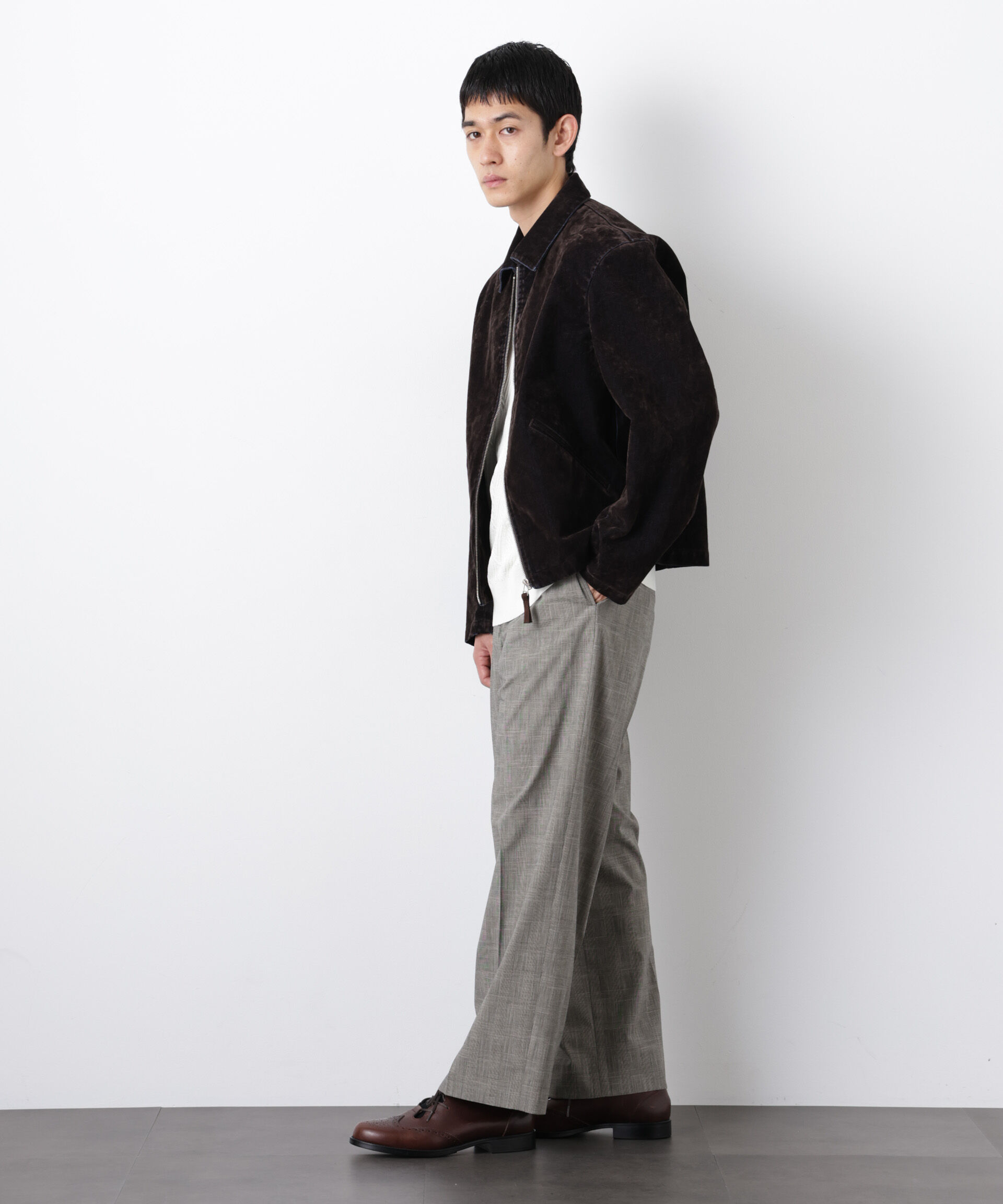 nano･universe「フロッキーデニム スポーツジャケット」|ブルゾン・スタジャン|