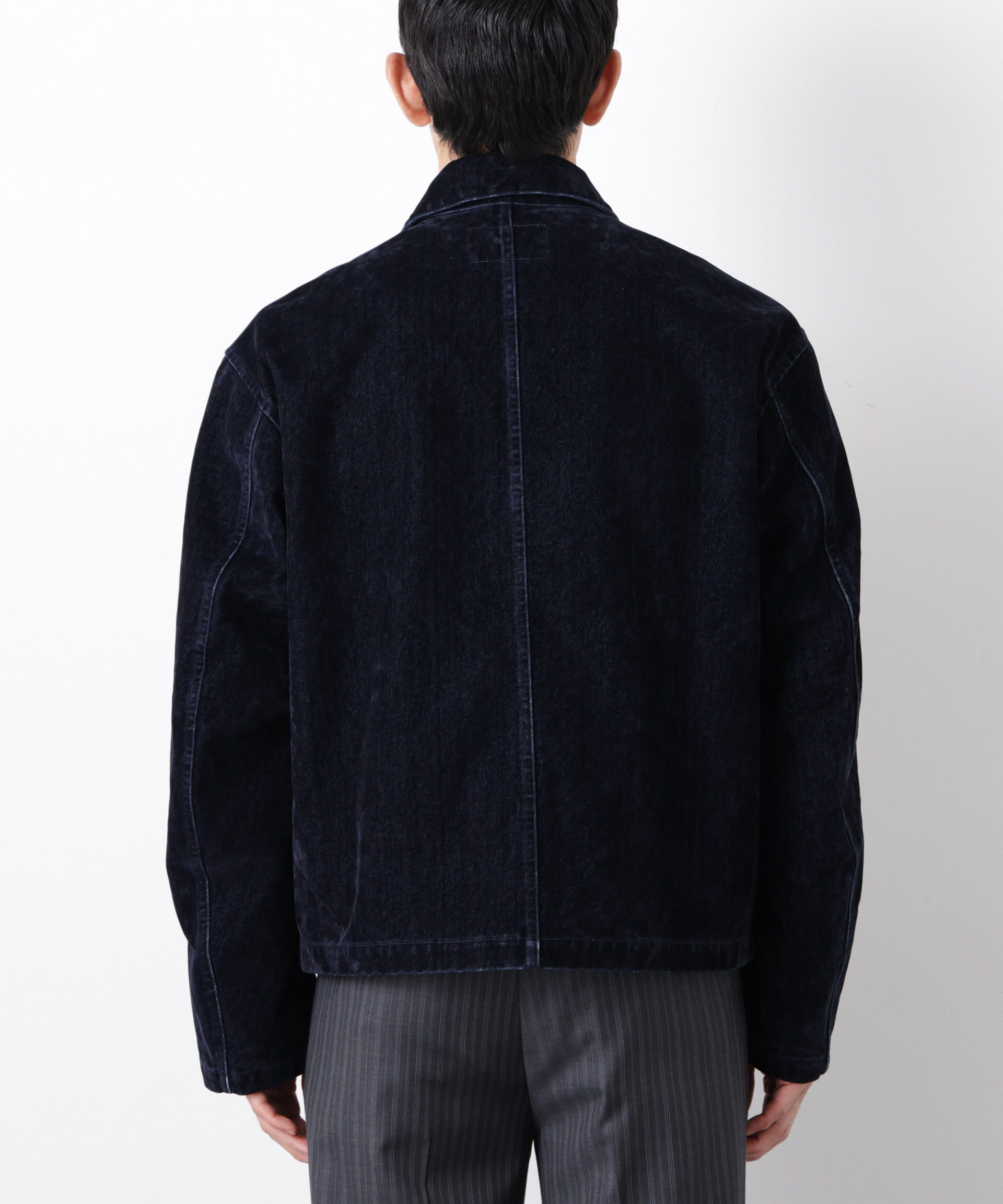 nano･universe「フロッキーデニム スポーツジャケット」|ブルゾン・スタジャン|