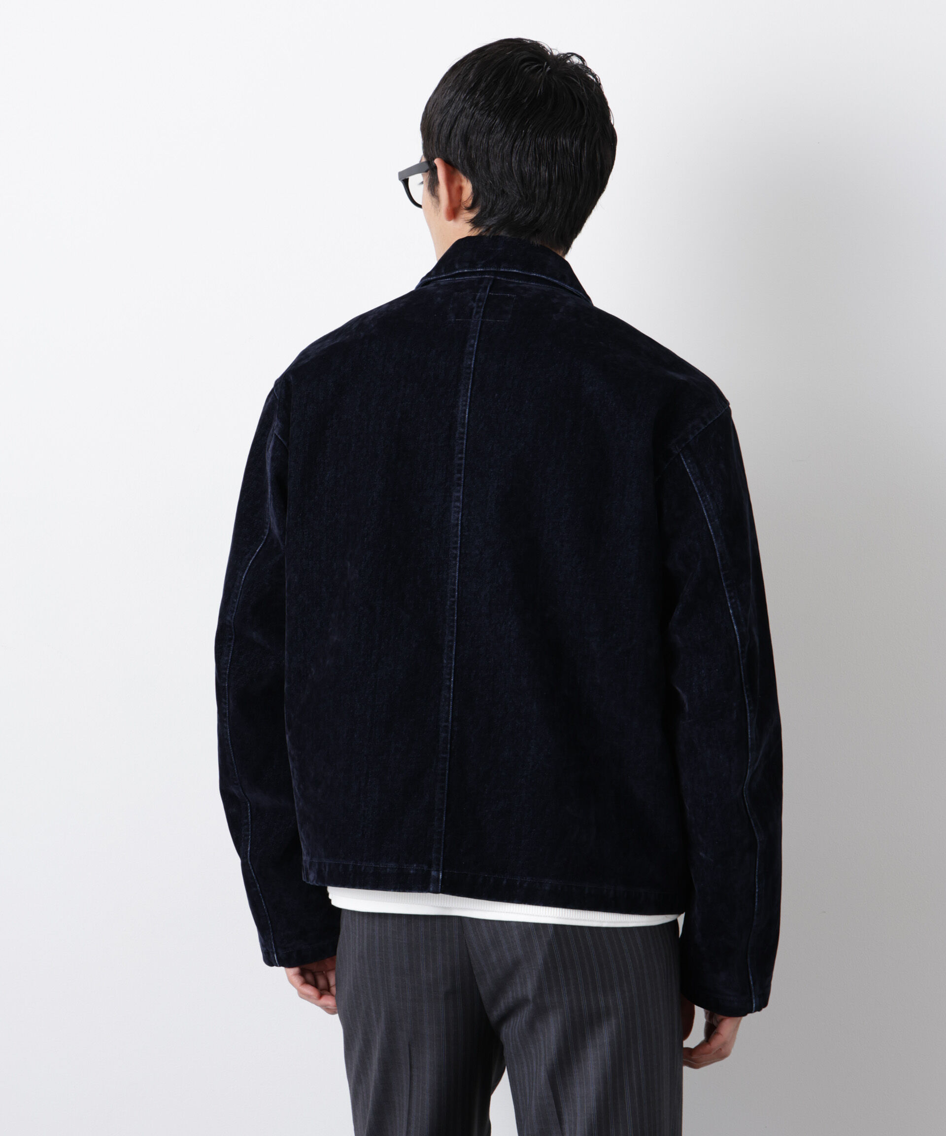 nano･universe「フロッキーデニム スポーツジャケット」|ブルゾン・スタジャン|