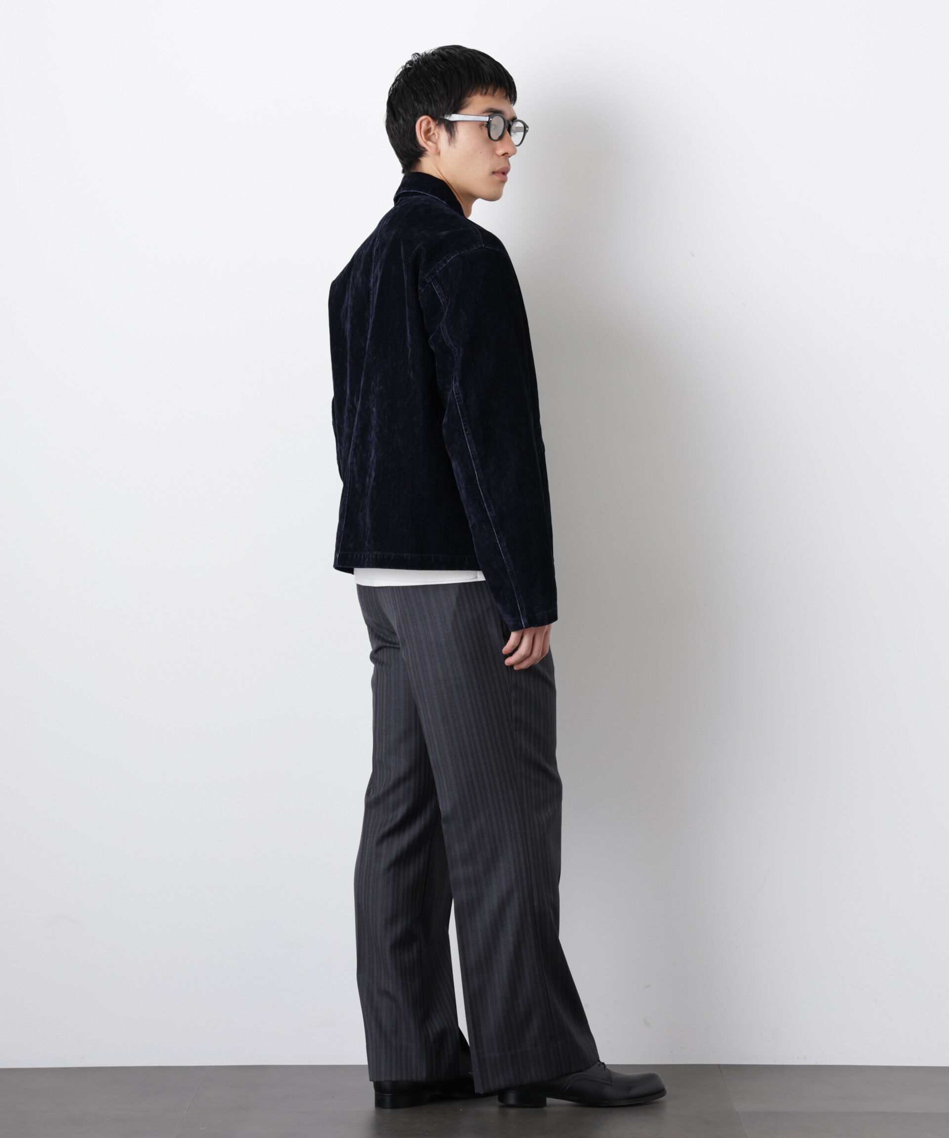 nano･universe「フロッキーデニム スポーツジャケット」|ブルゾン・スタジャン|