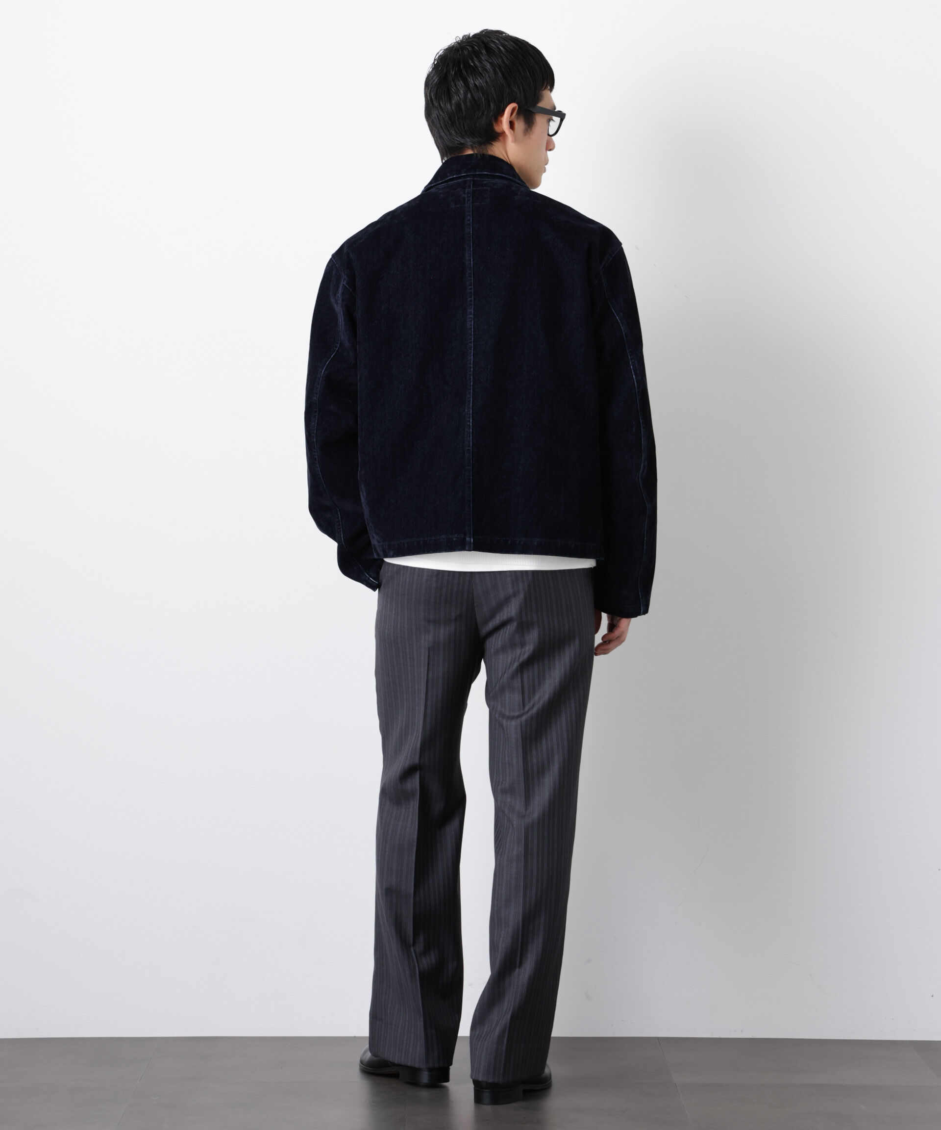 nano･universe「フロッキーデニム スポーツジャケット」|ブルゾン・スタジャン|