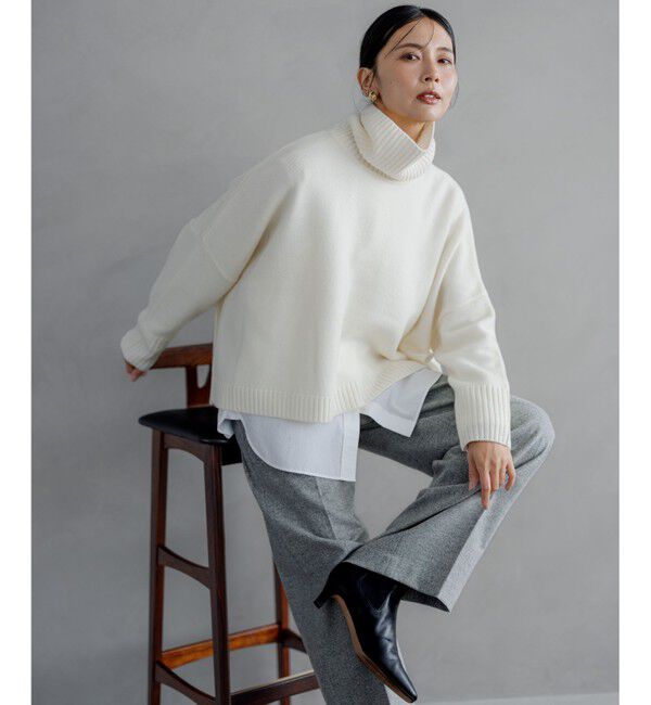 23区「【洗える】ウールカシミヤ ニットポンチョ」|ニット・セーター|