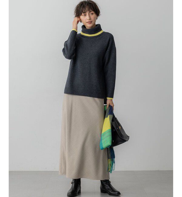 23区「【FUDGE掲載/洗える】ウールカシミヤ コンビカラー オフタートル ニット」|ニット・セーター|