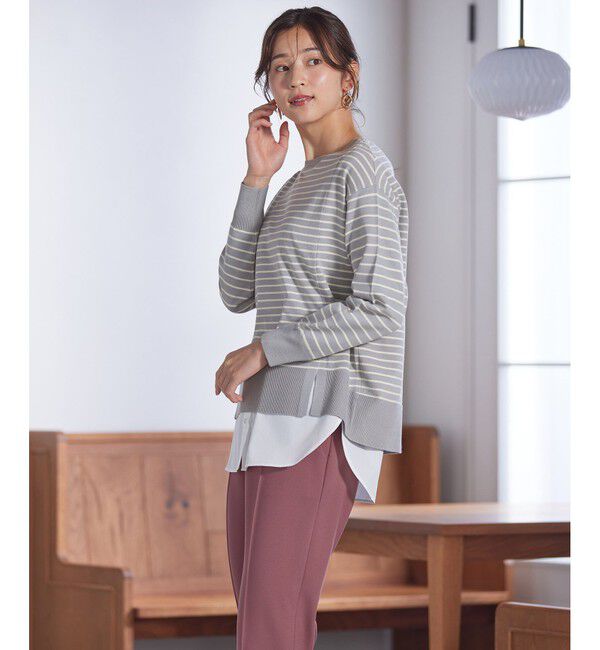 ANY SIS「【洗える】シャツコンビレイヤード カットソー」|Tシャツ・カットソー|