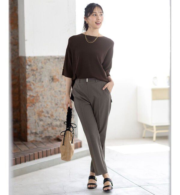 ANY SIS「【接触冷感・UVカット・洗える】ビューティクールボートネック プルオーバー」|ニット・セーター|