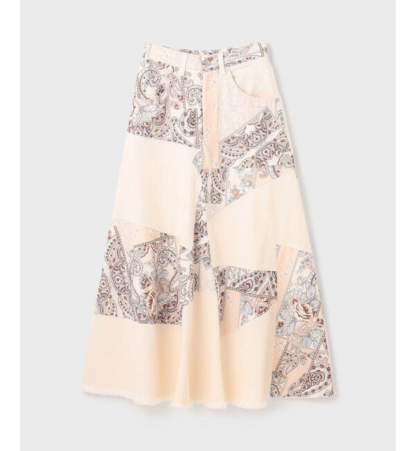 GRACE CONTINENTAL「スカーフコンビデニムスカート」|スカート|