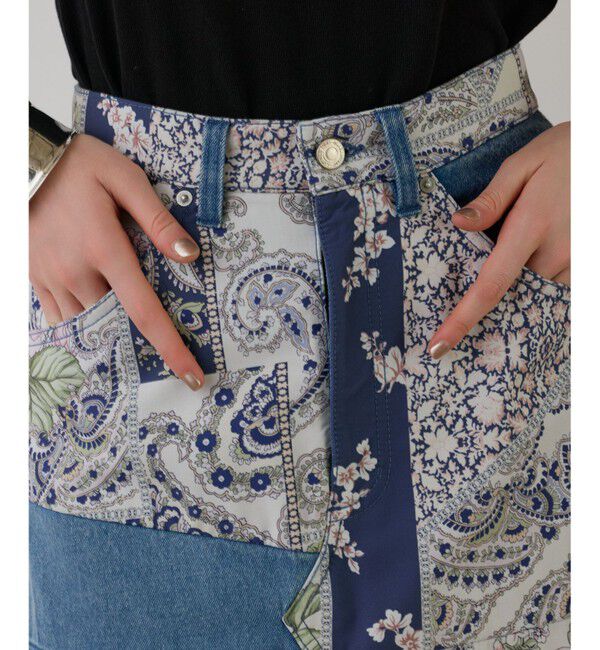 GRACE CONTINENTAL「スカーフコンビデニムスカート」|スカート|